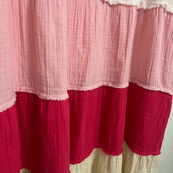 Women’s SMITH & SOUL BNWT Multicolor Pink And White Long Sleeve Dress Tiered XXL - Picture 6 of 12